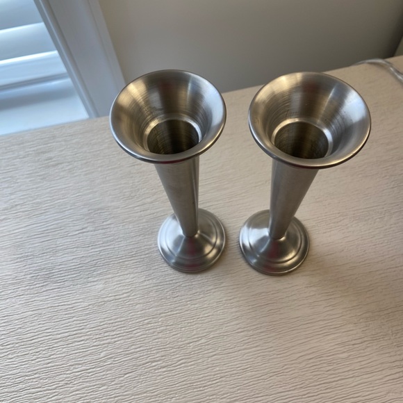 VINTAGE PEWTER CANDLESTICK HOLDERS - Picture 3 of 6